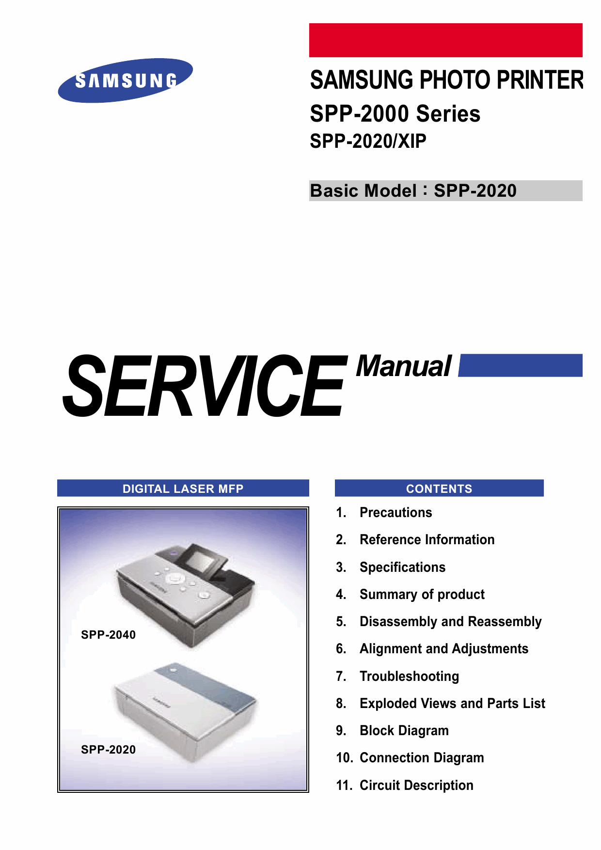 Samsung Photo-Printer SPP-2000 2020 Parts and Service Manual-1